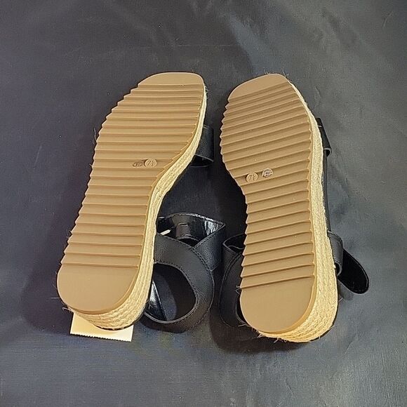 BRAND NEW A.N.A NEW APPROACH ADJUSTABLE BUCKLE ANKLE ONE BAND WEDGE SAND… - Picture 10 of 15